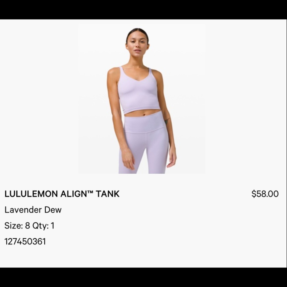 Lululemon Align Tank in Lavender